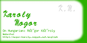 karoly mogor business card